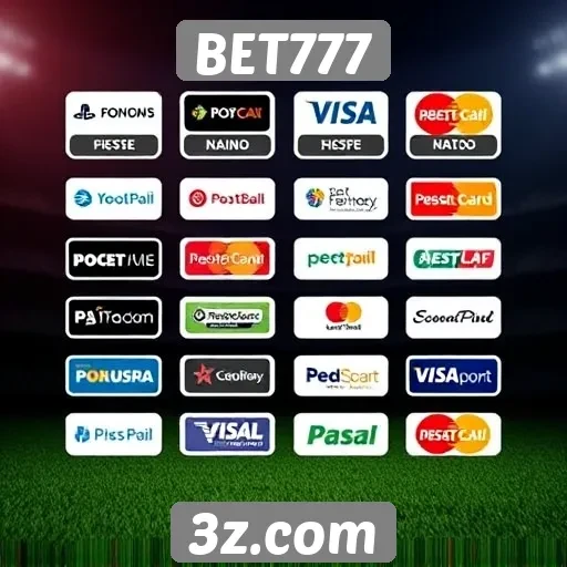 Metodos de pagamento disponíveis no BET777