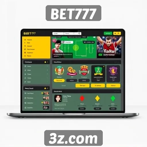 Interface do usuário no BET777 facilita navegação